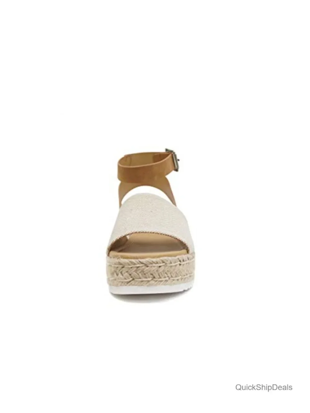 Open Toe Buckle Ankle Strap Espadrilles Flatform Wedge Casual Sandal